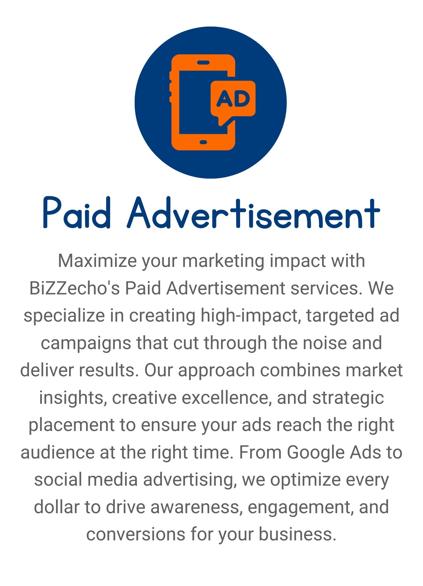 Paid advertisement by BiZZecho Marketing.