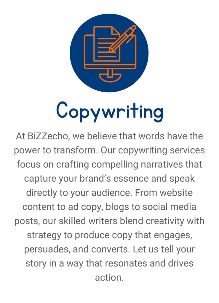 Copywriting by Bizzecho Marketing.